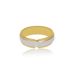 Ridged Diamond Wedding Band