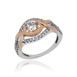 Enrapturing Two Tone Diamond Ring