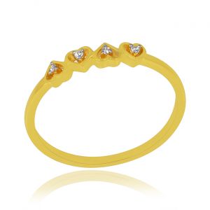 Dainty Hearts Diamond Ring