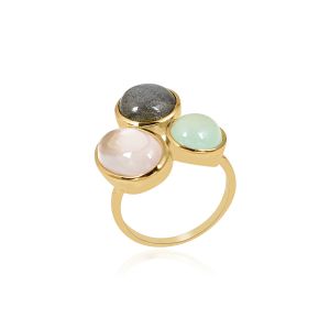 925 Sterling Silver Multi Gemstrone Ring