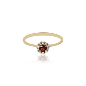 18kt Gold With Natural Diamonds & Natural Ruby Sheer Ring