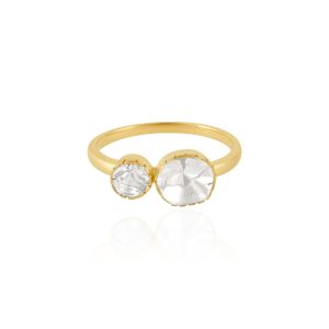 Patience 18Kt Yellow Gold &  Natural Diamonds & Polki Ring