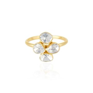 Polki & Rose cut Classic modern 18kt Diamond Yellow Gold Ring