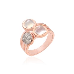 925 Strling Silver With Three Gemstone Ring