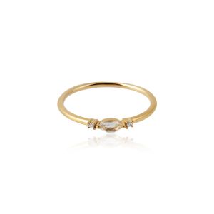 925 Sterling Silver Dainty Gem Stone Ring