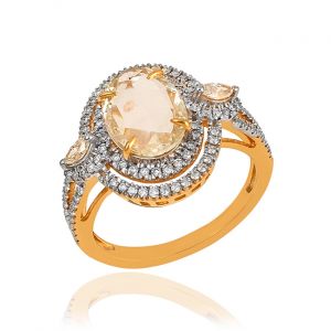 Elaborate 14Kt Diamond Gold Ring