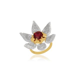 The Floral Diamond & Gem Stone Ring