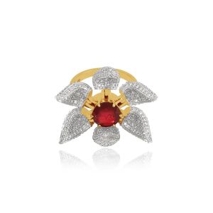 The Floral Diamond & Gem Stone Ring