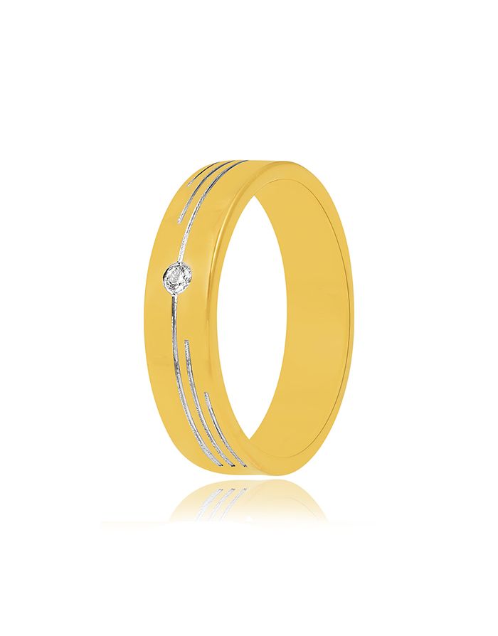 10k Yellow Gold & Rhodium Over 10k White Gold Bridge Design Diamond-Cut &  Polished Pattern Ring - AU1768 | JTV.com