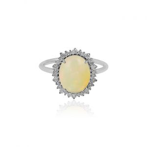 Charming Diamond & Gem Stone Ring