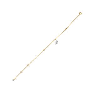 18Kt Yellow Gold Crown Chain Bracelet With Natural Diamond & Gem Stone