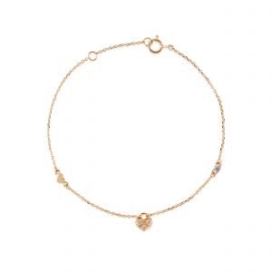 18Kt Gold Lovely Chain Braccelet With Natural Diamonds
