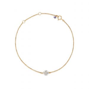 18Kt Gold  Lilyput Chai Bracelet With 18Kt Yellow Gold With Natural Diamonds & Blue Sapphire