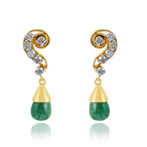 Surreal Diamond & Emerald Stud
