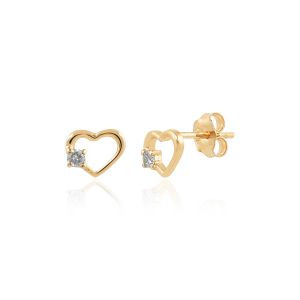 18Kt Gold Classic Heart With Natural Diamond