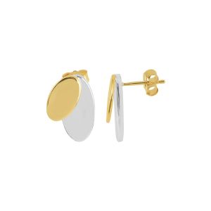 925 Sterling Silver Two Tone Stud
