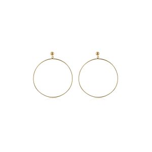 925 Sterling Silver Minimalist Plain 18Kt Yellow Gold Plating Hoop
