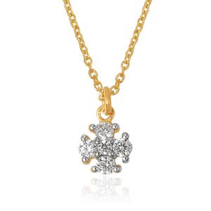 18Kt Gold Lilyput Necklace With Natural Diamonds & Blue Sapphire