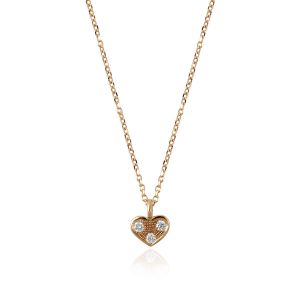 18kt Gold Natural Diamonds Mini Heart Necklace