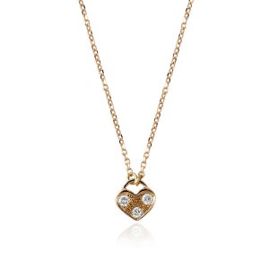 18kt Gold Herat Necklace With Natural Diamonds