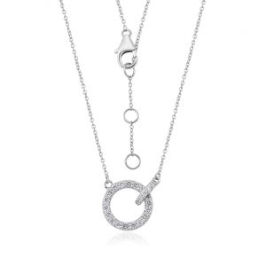 18Kt White Gold Classic Necklace With Natural Diamonds