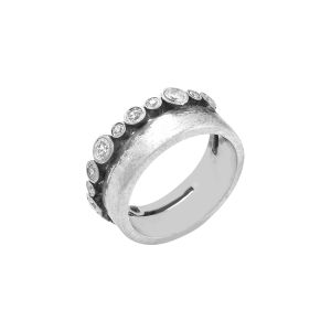 925 Sterling Silver Vintage Style Ring With American Diamond