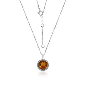Dwarkas Arcobaleno Pendant With Chain In 18Kt White Gold Natural Diamonds & Gemstone
