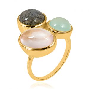 Triple Gem Stone Ring