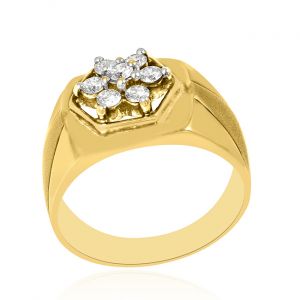Floral Men's Diamond Ring