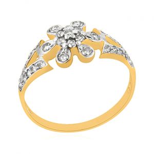 Diamond Gold Floral Ring