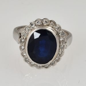 Classic Gem Stone & Diamond Ring