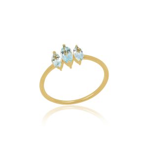 925 Sterling Silver Ring With Blue Topaz Sky