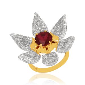 The Floral Diamond & Gem Stone Ring