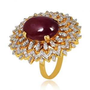 Silk-Stocking Diamond & Ruby Ring